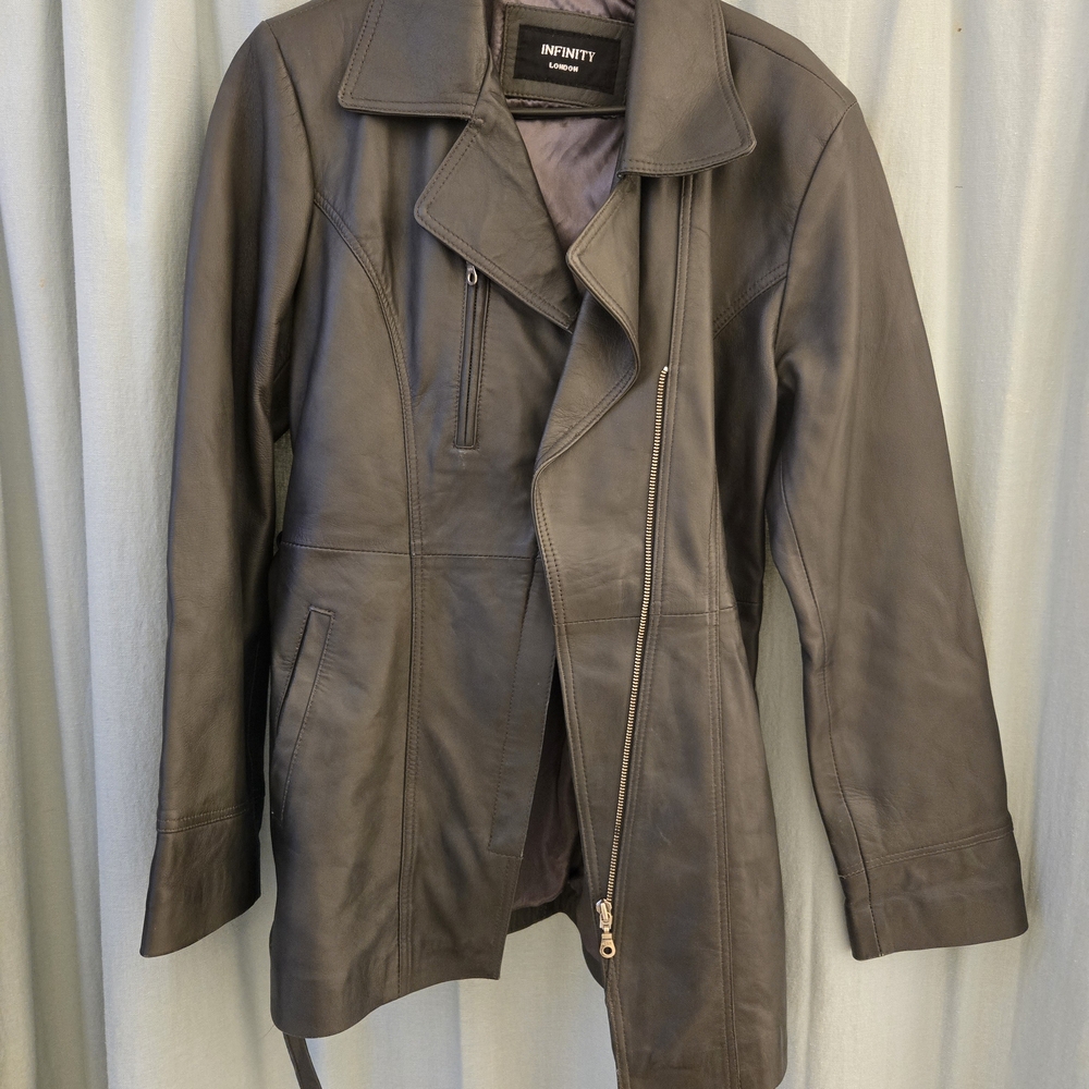 NFINITY Women's Gray Leather Jacket